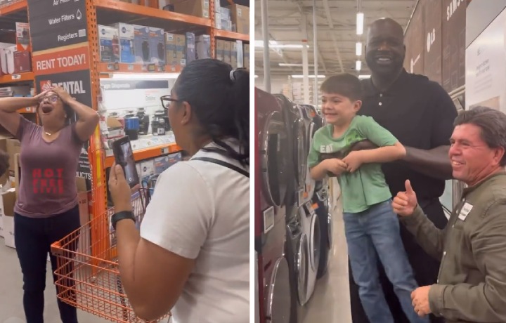 shaq buys family washer dryer home depot