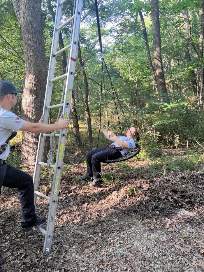 firefighters tree swing