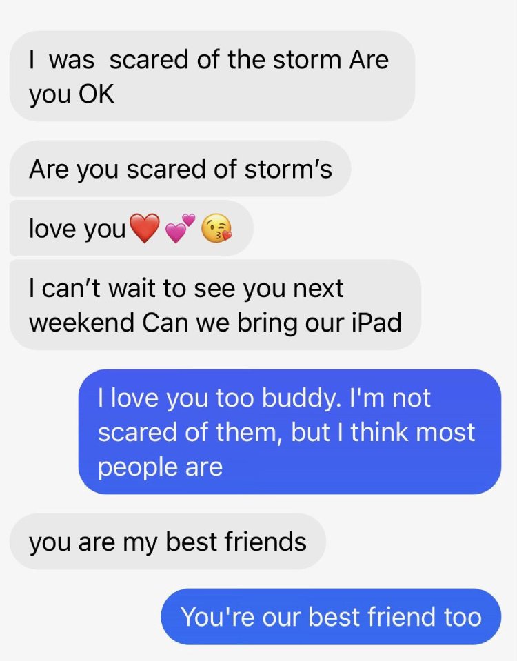 nephew texting aunt uncle storms wholesome