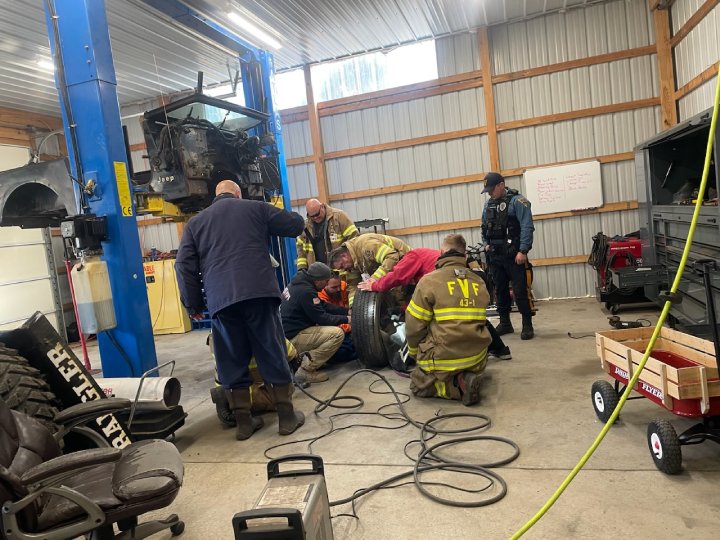 firefighters rescue dog