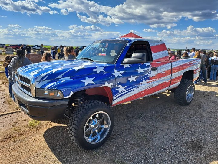american flag wrap truck