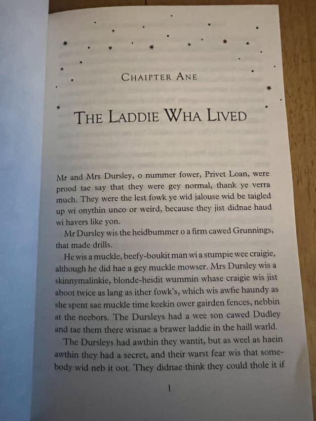 harry potter Scottish edition