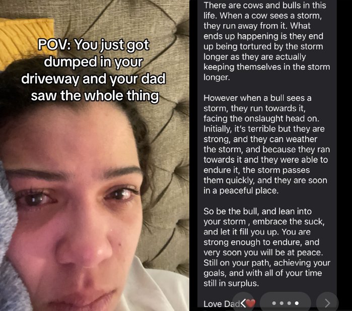 text from dad after breakup