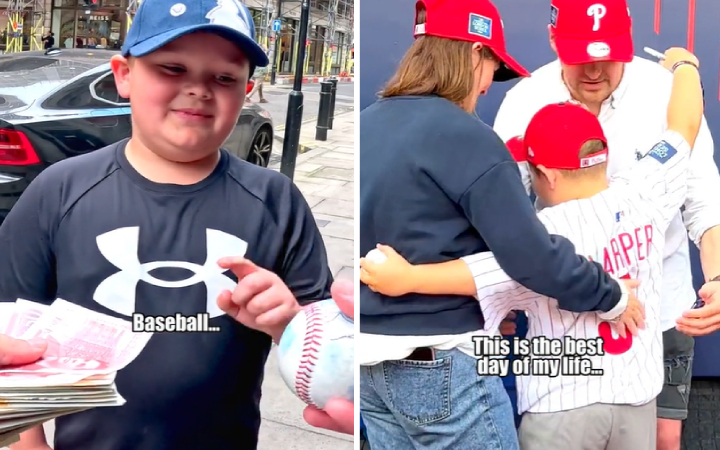 boy chooses baseball over money