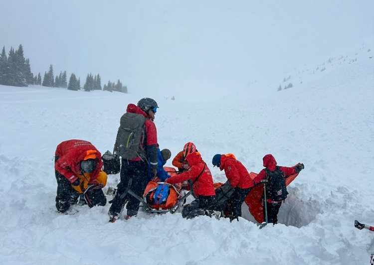 rescue team saves man avalanche
