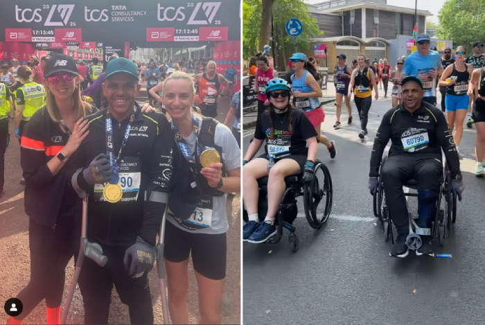 man shot in back paralyzed completes London marathon