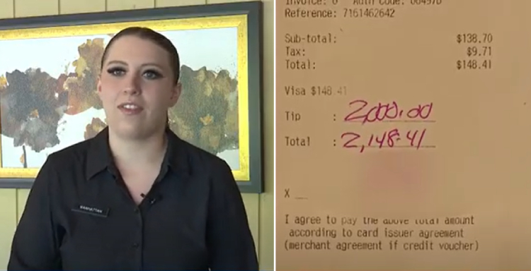 waitress life changing tip good news story