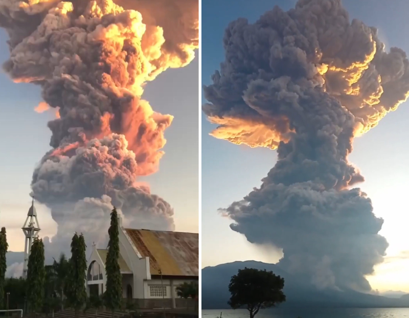 volcano erupts Indonesia