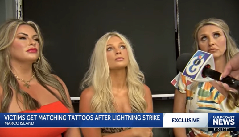 women on girls trip hit by lightning