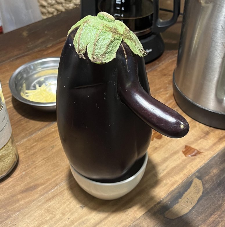 eggplant with a nose