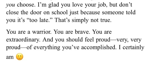professor email to student kindness