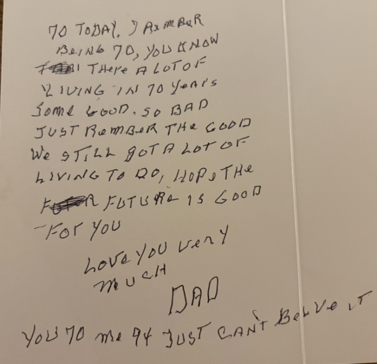birthday card 70 from 94