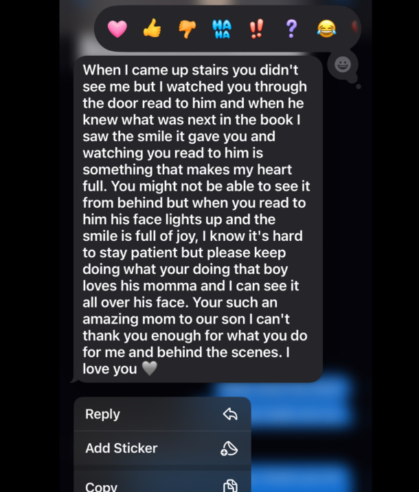 my husband made me cry tonight