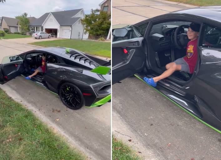 boy Lamborghini parade