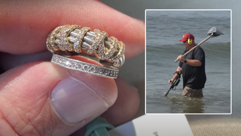 two rings found on beach and returned to woman
