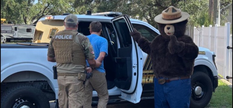 smokey bear arrests man stole signs