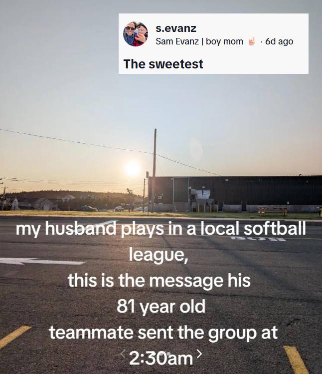 81 year old man texts to teammates softball