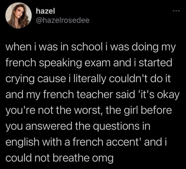 french accent exam meme