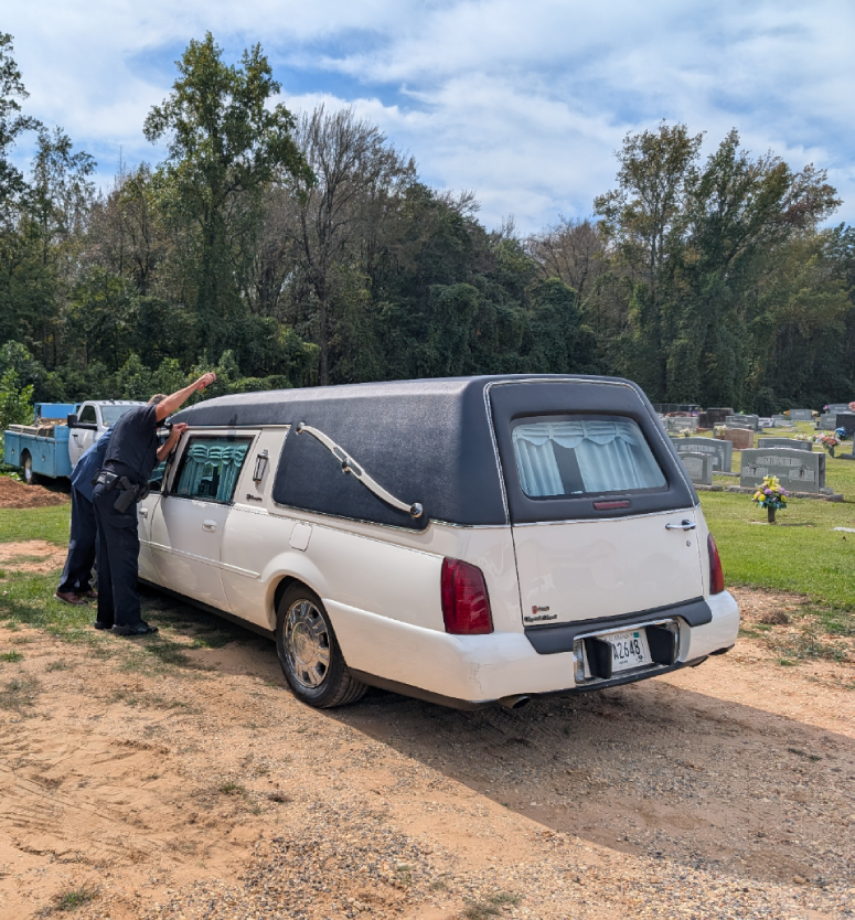 woman is late to her own funeral