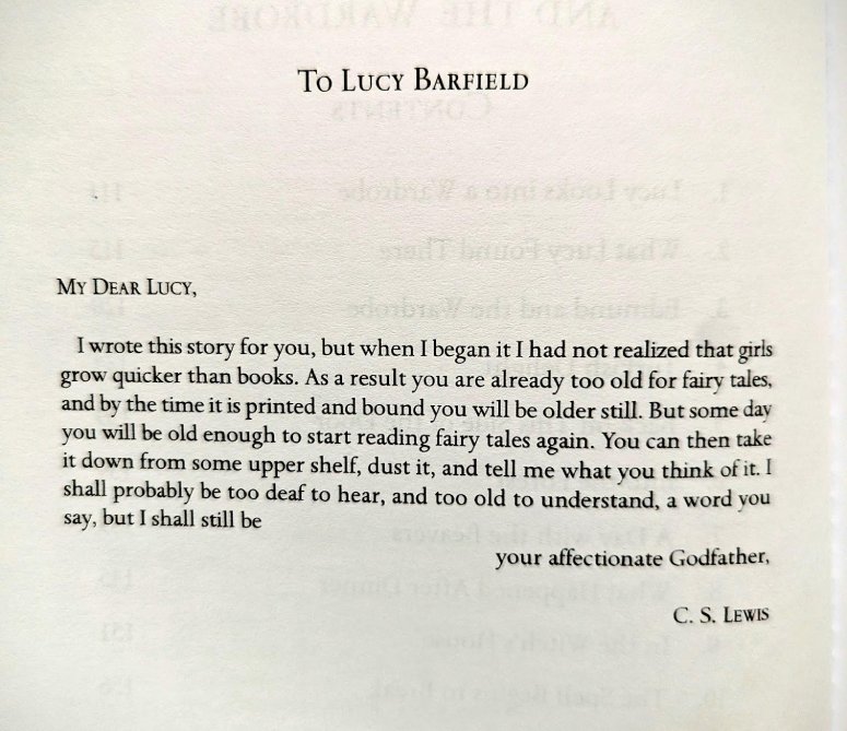 CS Lewis letter to goddaughter