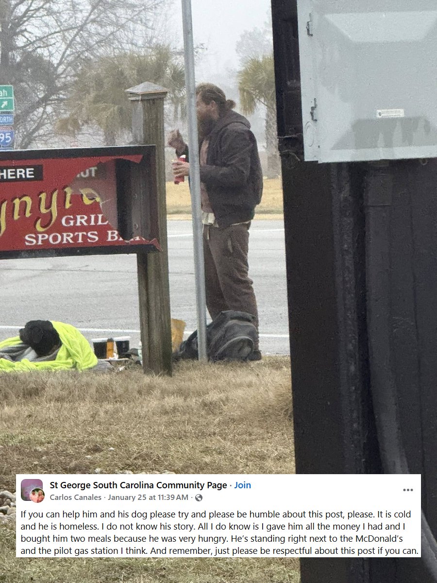 community helps homeless man