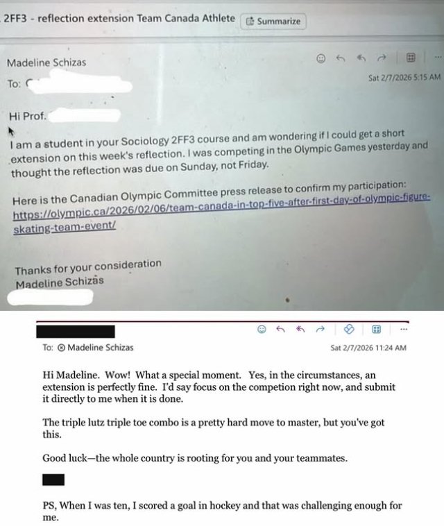 student requests extension college Olympics