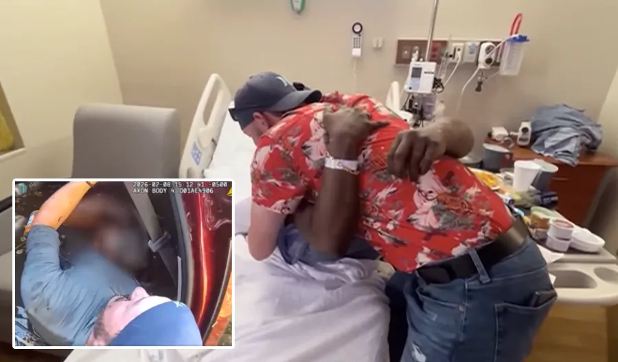 hero man saves woman children crash