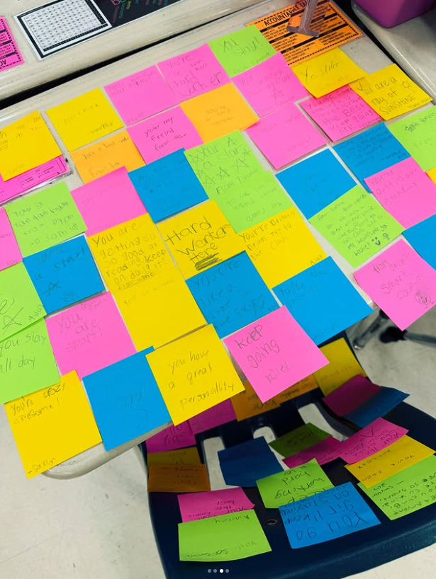 students post it notes for classmate