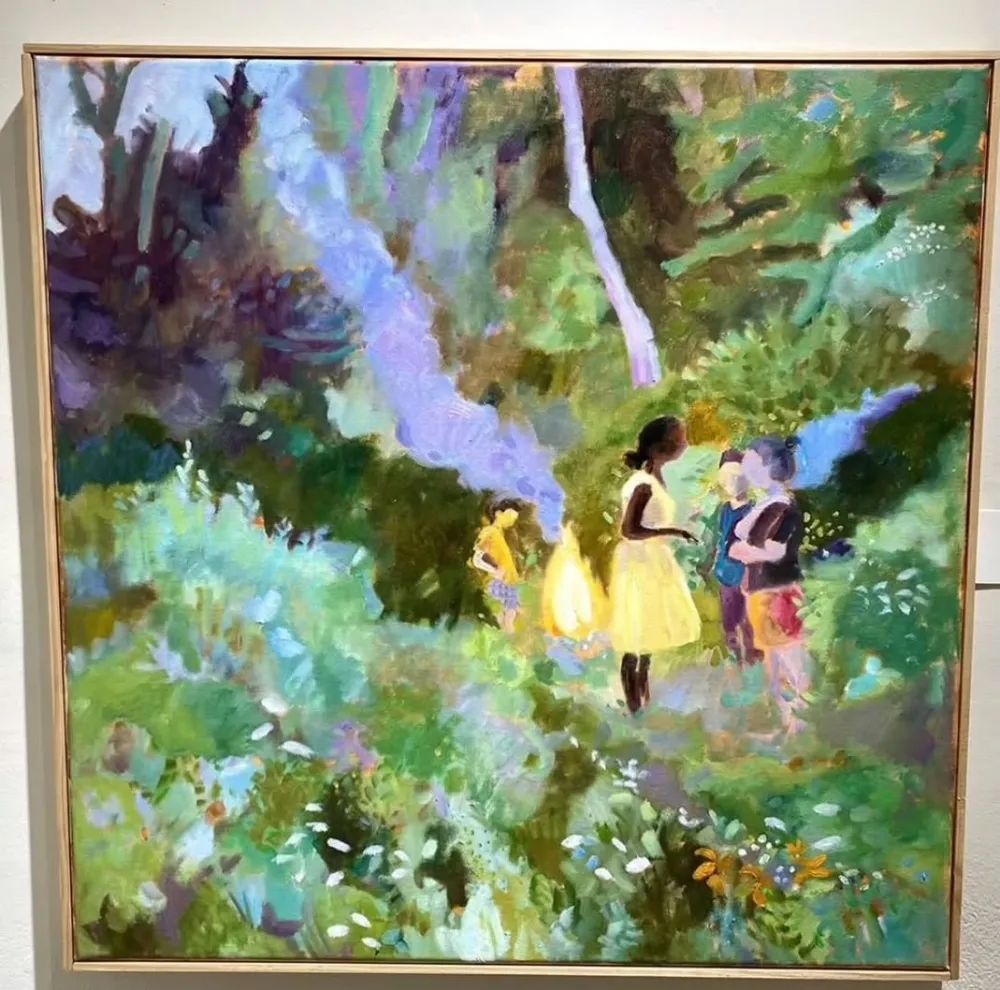 painting wear yellow dress