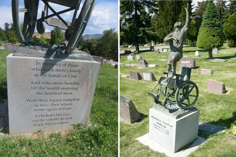 grave wheelchair boy