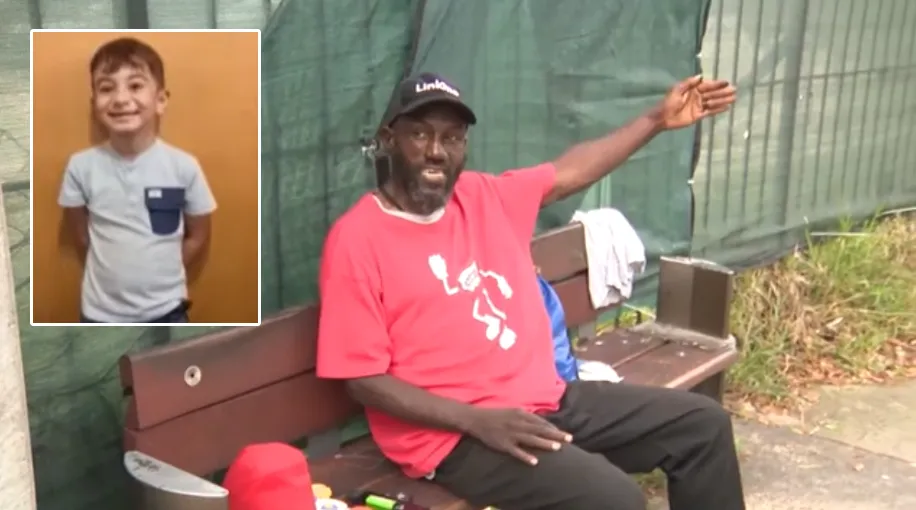 homeless man rescues missing child